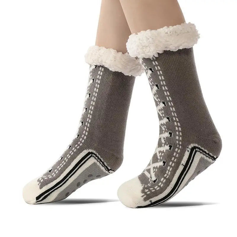 Chaussettes de Yoga Hiver Antidérapantes – Épaisses