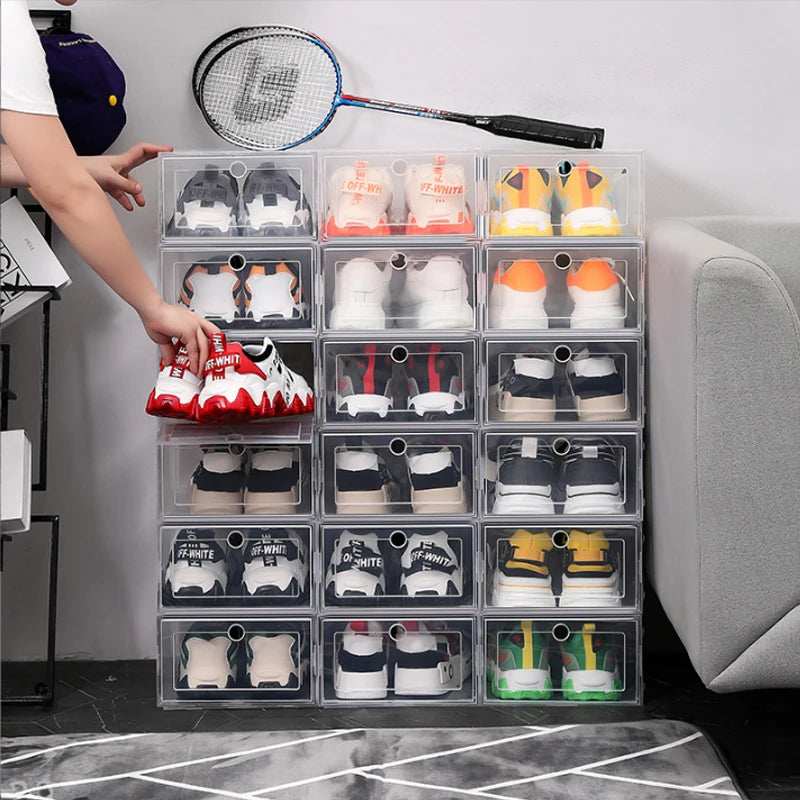 Lot de 6 boîtes à chaussures transparentes empilables