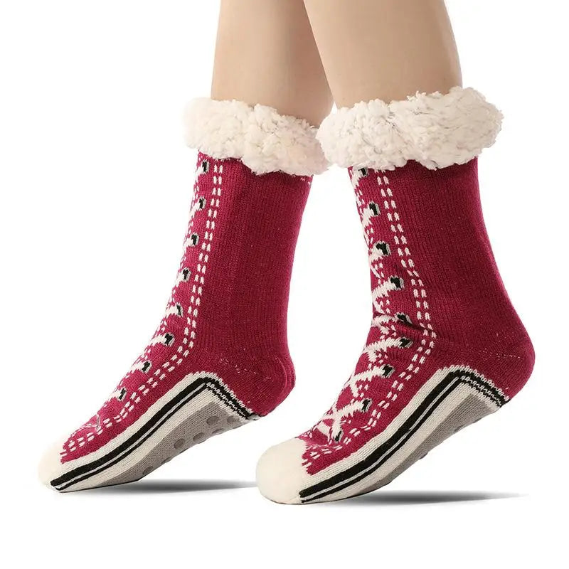 Chaussettes de Yoga Hiver Antidérapantes – Épaisses