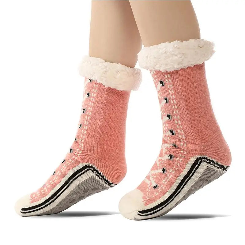 Chaussettes de Yoga Hiver Antidérapantes – Épaisses