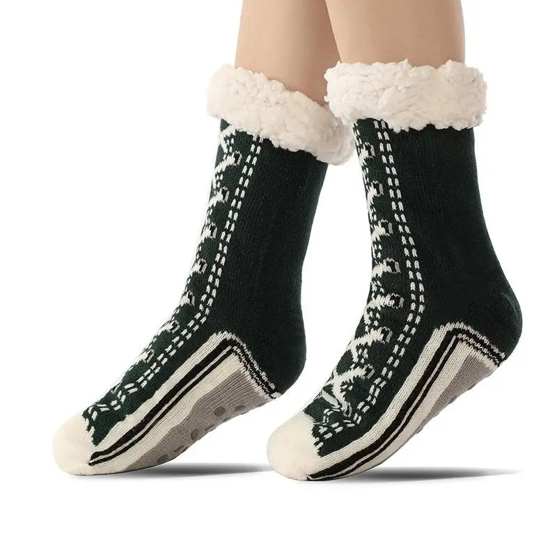 Chaussettes de Yoga Hiver Antidérapantes – Épaisses