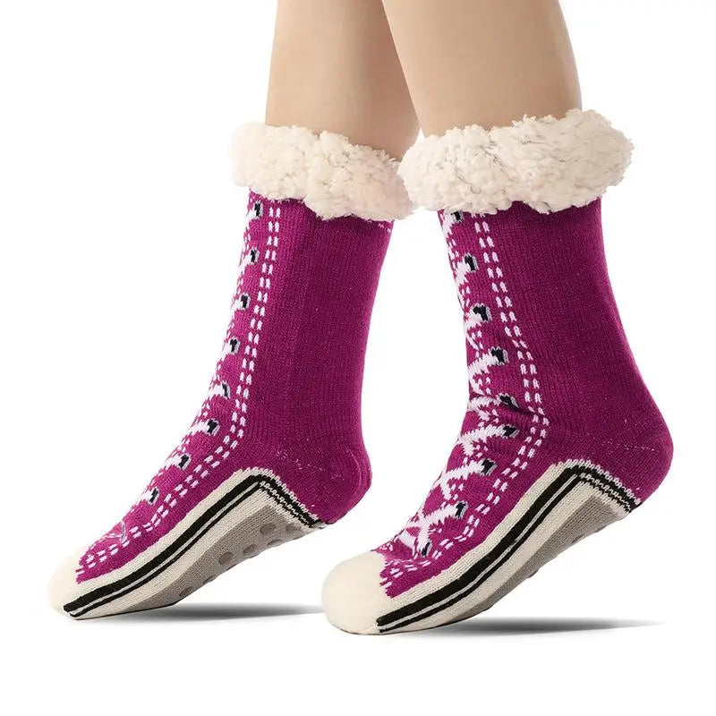 Chaussettes de Yoga Hiver Antidérapantes – Épaisses